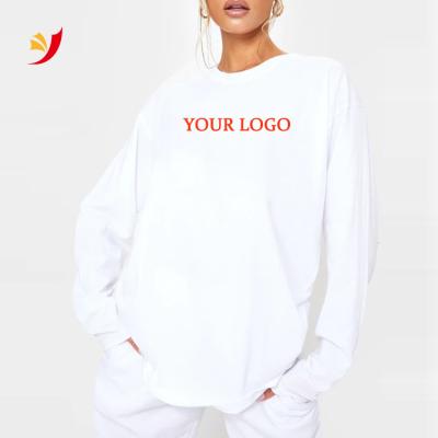 China Breathable Popular Women Shirts And Blouses Crew Neck Drop Shoulder Long Sleeve Workout Shirt for sale