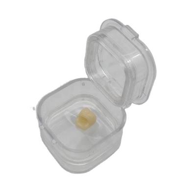 China Upper and Lower Membrance Protect Implant Factory Membrane Retainer Case Plastic Denture Box Well Direct Clear Dental Crown Box for sale