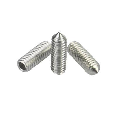 China Stainless Steel M5x10 Machine Meter Screw Tip Stop Hex Taper End Thread Headless Set Screw for sale