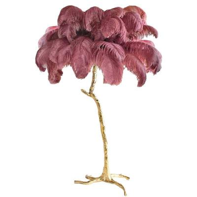 China New Modern Modern Ostrich Design Feather Corner LED Floor Lamp for sale