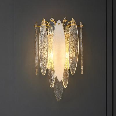 China New Modern Leaf Glass LED Night Lights Wall Lamps For Living Room Bedroom for sale