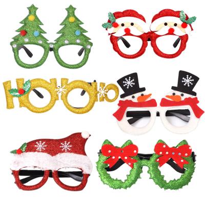 China Super Cool Christmas Decorations Adult Kids Toys Santa Snowman Antler Glass Christmas Decorated Glasses for sale