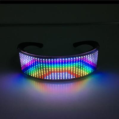 China 2021 super cool new design led light up glass gift mobile APP control shiny glow glasses for party for sale