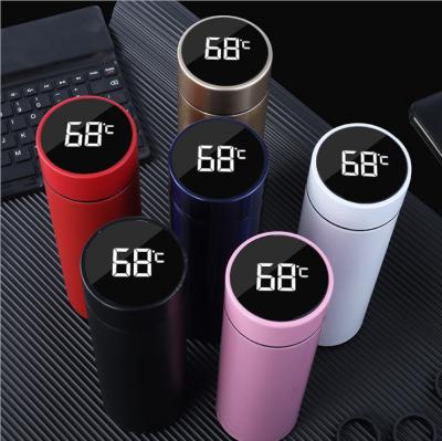 China PORTABLE 500ml LED Thermos Vacuum Flask Vacuum Flask Temperature Display Stainless Steel Intelligent Digital Smart Vacuum Flask for sale