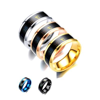 China New Technology FASHIONABLE Design Customized Titanium Steel Smart Smart Sensor Body Temperature Ring for sale