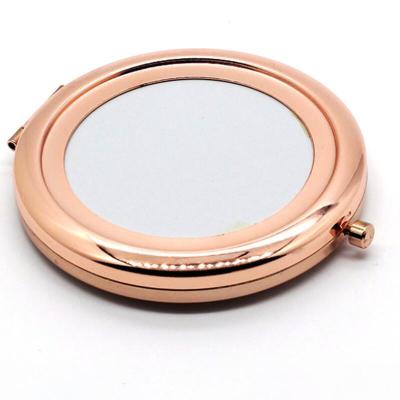 China Portable Folding Magnifying Mirror Stainless Steel Metal Makeup Pocket Mirror Beauty Cosmetic Accessories for sale