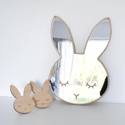 China Personalized Hot Rabbit Mirror Amazon CIA Northern Europe Style Home Decoration Opens Acrylic Mirror Pendant for sale