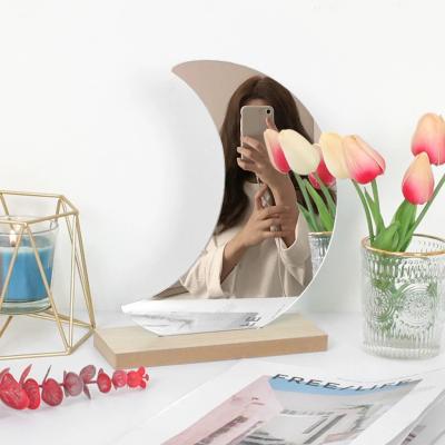 China Personalized Nordic Minimalist Irregular Acrylic Decorative Mirror Room Interior Design Makeup Mirror Bedroom Table Position Mirror for sale