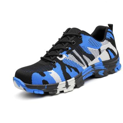 China Anti-Static Lightweight Breathable Safety Shoes for Men and Women Puncture Proof Work Construction Sneakers Toe Cap Steel Camouflage for sale