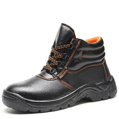 China Anti Smash Toe PU Steel Work Shoes Men Rubber Black Work Safety Shoes Steel Toe For for sale