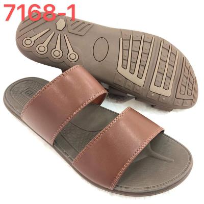 China OEM Factory Trend New Design PU Leather High Quality Fashion Casual Men's Leather Slipper for sale