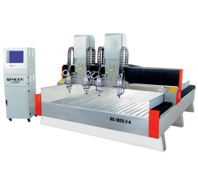 China Practical Building Material Shops Granite Engraving Machine GS-1825-2-4 Multi Head Stone Stone Engraving Cutting CNC Router for sale