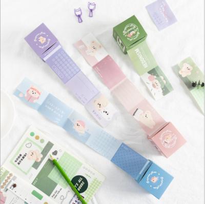 China Lovely Binding Mini Notebook Self-adhesive Slide-out Sticky Notes Bank Cheap Small Size Bulk Notepad for sale