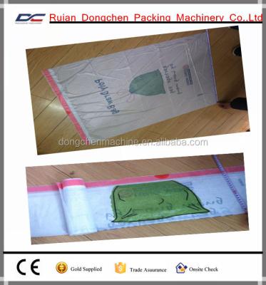 China Plastic Poly String Drawing Plastic Bag On Roll Making Machine for sale