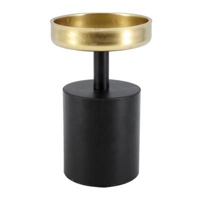 China Home Decor Black and Gold Single Candle Holder Candlestick Holders Halloween Dining Room Metal Iron Decoration Home Dining Room for sale