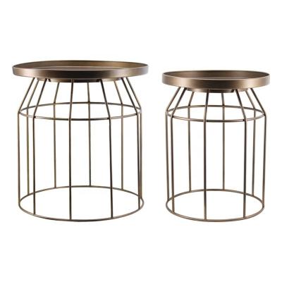 China Modern Bronze Sofa Table Round Metal Coffee Table Furniture Home Office Casual Living Room Small Small for sale