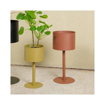 China Minimalist Metal Flower Plant Stand With Multi Color For Decoration Home Planter Greenish Pot For Flower for sale