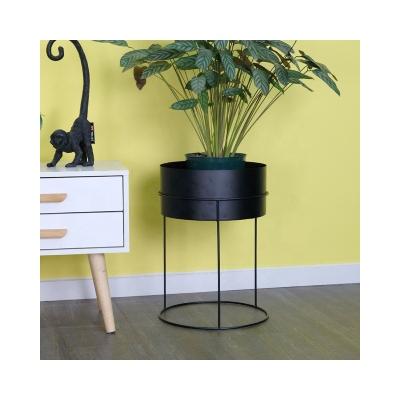 China Minimalist Large Size Planter Stand With Metal Holder For Flower Home Plant Decoration Greenish Pot for sale