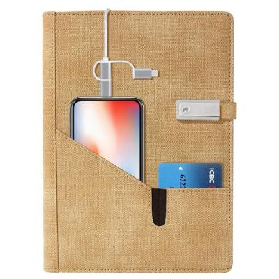 China Durable Planner Diary Agenda Notebook With Power Bank Pocket for sale