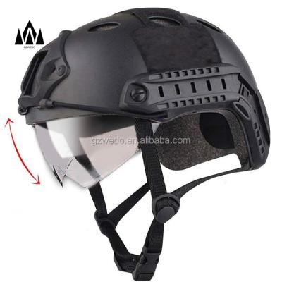 China Tactical Helmet with Sun Visor Goggles PJ Type Multifunctional Fast Military Tactical Helmet with Sun Visor Goggles for CS,Cycling for sale