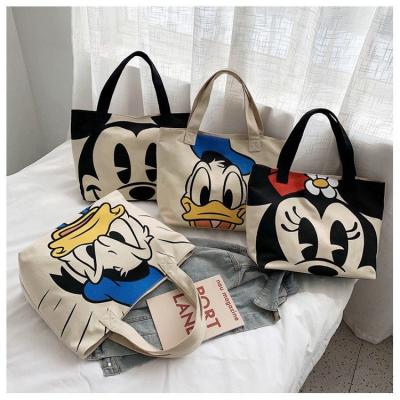 China NATIONAL Leisure canvas bag large capacity cartoon printing handbag shoulder bag for sale