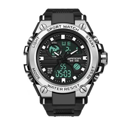 China New Fashion Alarm SBAO739 Counterattack Black Gold Sliver Green Color Women Blue Men Led Sport Digital Mobile Watch for sale