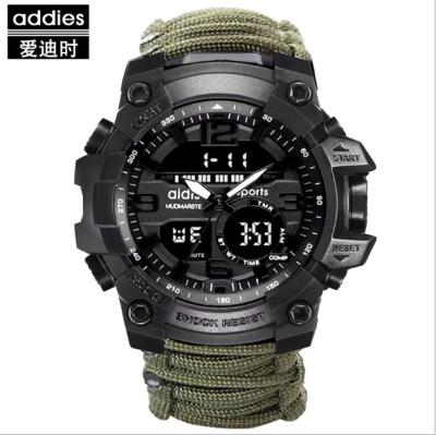 China Outdoor Flint Waterproof Digital Sports Watch Mountaineering Multifunctional Luminous Compass Watch Water Resistant For Men for sale