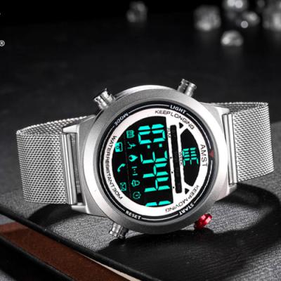 China AM3017 Steel Belt SmartWatch Bluetooth Motion Alarm Clock Step Phone Information Photo Function Student Watch for sale