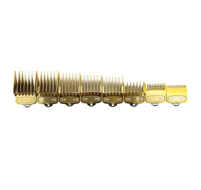 China Round Teeth Paint For Quality Cut Factory Customized Logo Popular Gold Guard Comb 8 Sizes Set In OPP Bag for sale