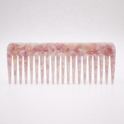 China Custom Wide Leopard Hair Comb Amazon Acetic Acid Salon Anti Detangle Tooth Comb Cellulose Acetate Combs Marble Static Portable Cushion for sale