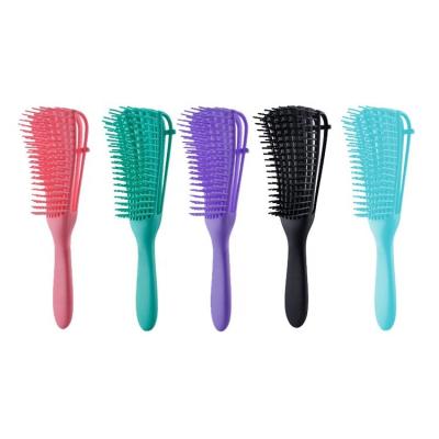 China Waterproof Amazon Profess Custom Logo Eight Rows Detangling Massage Hair Combs For Curly Hair Detangler Plastic Brush for sale