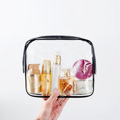 China ENGLAND STYLE TSA Approved Clear PVC Travel Toiletry Bag For Airline Carry On EVA Makeup Cosmetic Bag for sale