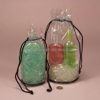 China Shenzhen Factory Supply PVC Recyclable Drawstring Bag For Beauty Care Set Stand Up Pouch Bag for sale