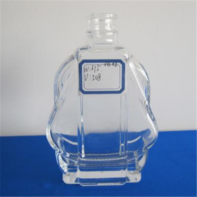 China Empty Flat Wine Liquor Spirit Bottle Glass Alcohol Bottles Glass Bottle for sale