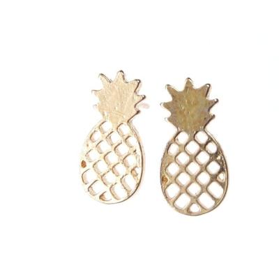 China Women's Durable Top Level Custom Jewelry 5A White Gold Zircon Filled Green Stone 925 Sterling Silver Pineapple Stud Crystal Earrings for sale