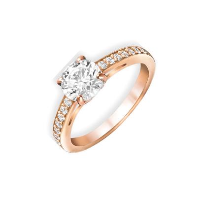 China FASHIONABLE Wholesale Tasty Lab Developed Gold Diamond Wedding Rings For Women , Zircon Gold Rose Gold Ring for sale