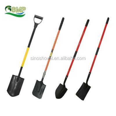 China Heavy duty carbon steel fiberglass shovel handles for sale