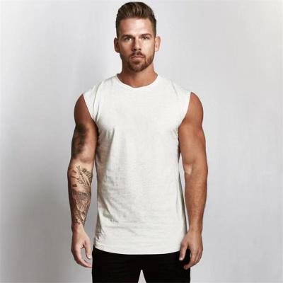 China QUICK DRY Singlet Men's Muscle Cotton Sports Vest Bodybuilding Training Sleeveless Fitness Running Tank Top Custom Made for sale