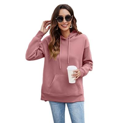 China Anti-wrinkle factory supply attractive price embossed plus hoodie women's hoodie fleece sweatshirt for sale