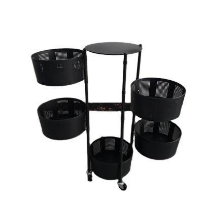 China Stocked 5 Layers Circular Rotating Storage Rack For Sundry Daily Necessities Storage for sale