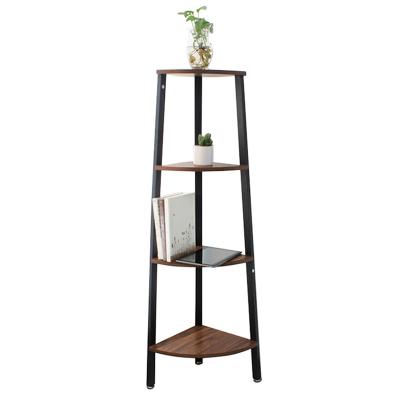 China Contemporary Multifunctional Metal Frame Bookcase Decor Living Room Furniture Wooden Ladder Shelf for sale