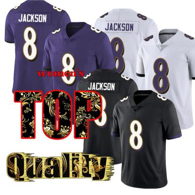 China Antibacterial Women's Lamar Jackson American Football Jersey Stich S-5XL 8 for sale