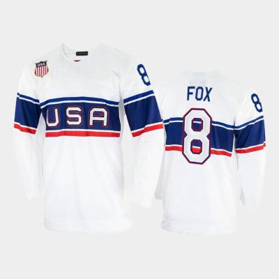 China Shirts & 2022 winter mcavoy kyle connor beijing hellebuyck charlie connor usa hockey top adam fox alex debrincat custom winter jersey for sale