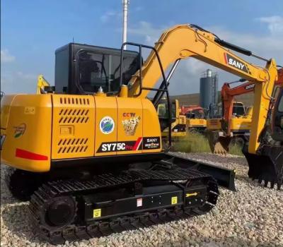 China 7 toneladas Sany Sy75c Excavator Usado Pequena Excavator Bom estado à venda