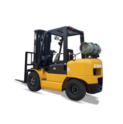 Cina EVERLIFT EPA engine 2.5ton 3ton forklift Gas LPG forklift 3500kgs gasoline forklift truck with side shifter in vendita