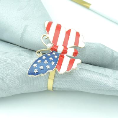 China Viable Exquisite Independence Day Table Butterfly Memorial Napkin Ring Decorations for sale