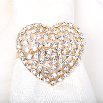 China Sustainable Gold, Silver High End Wedding Decorations Valentine's Day Heart Napkin Ring for sale