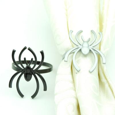 China Halloween Viable Metal Wedding Top Banquet Table Decorated With Spider Napkin Ring for sale