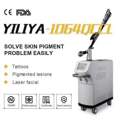 China Top Homogeneous Beam EO Q Switch 1064nm 532nm Long Pulse ND YAG Laser Tattoo Removal For Clinic for sale