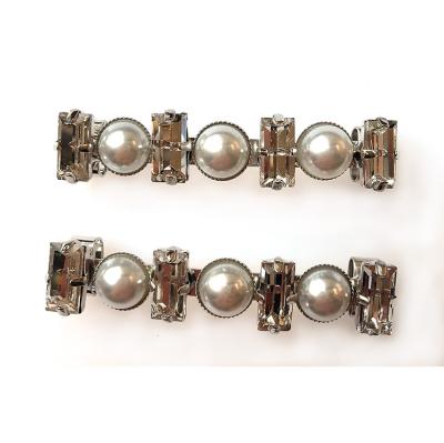 China Hot Sale Pearl Rhinestone Shoe Buckle Glass Metal Ornament Shoe Buckle for Boots shoe axesorios de calzado for sale